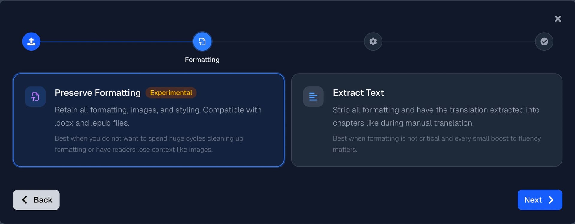 Choose your processing mode